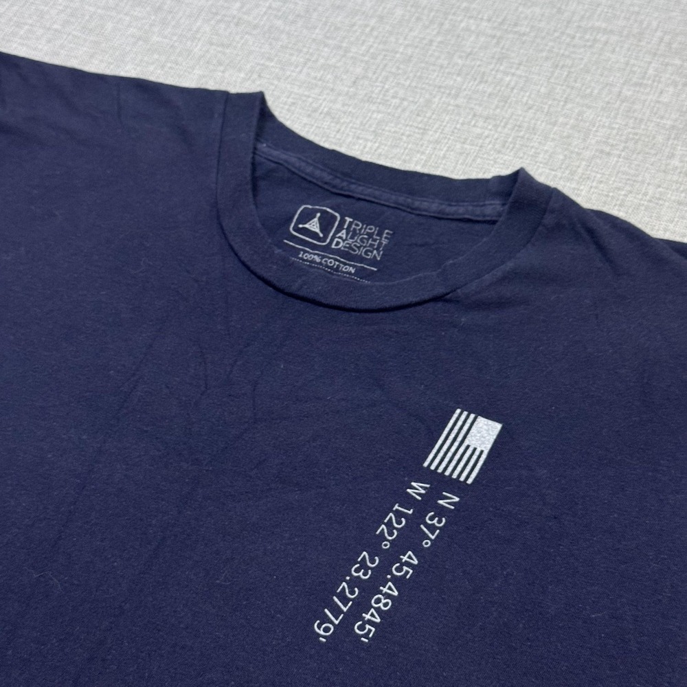Triple Aught Design T-Shirt Mens L Blue Submarine Graphic Crew Neck Cotton